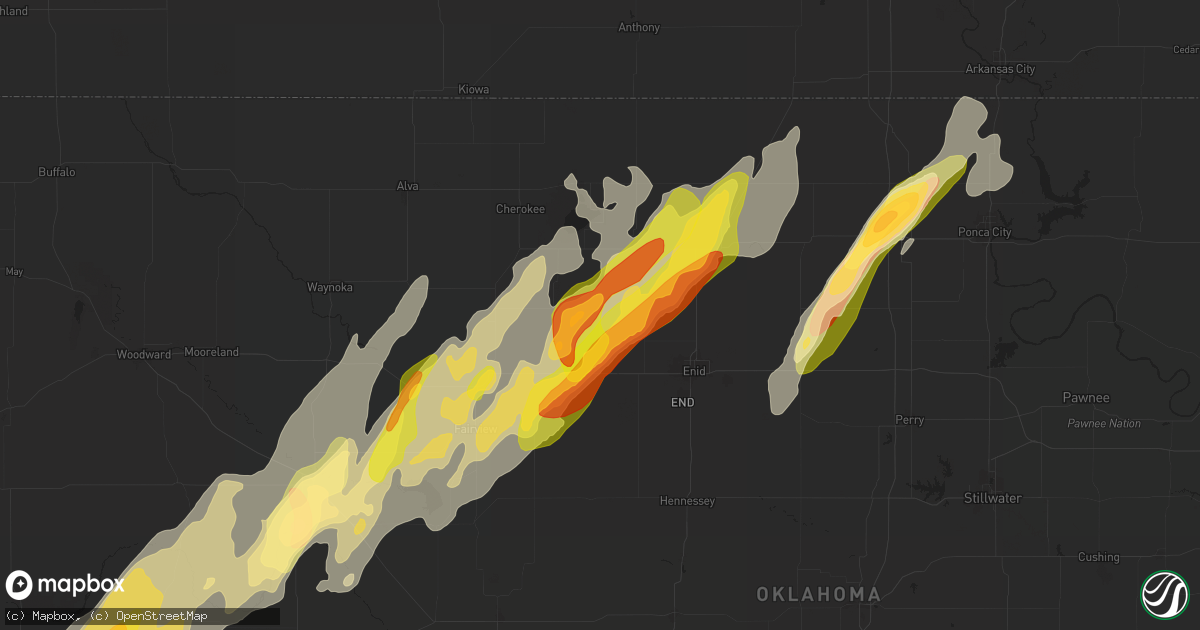 Hail Map in Goltry, OK on April 27, 2024 HailTrace